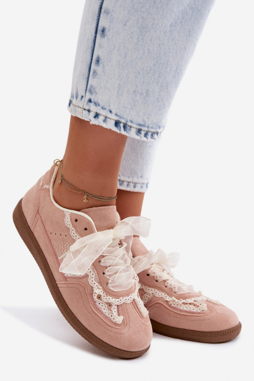 Zapatillas rosas para mujer con cordones Ilrene