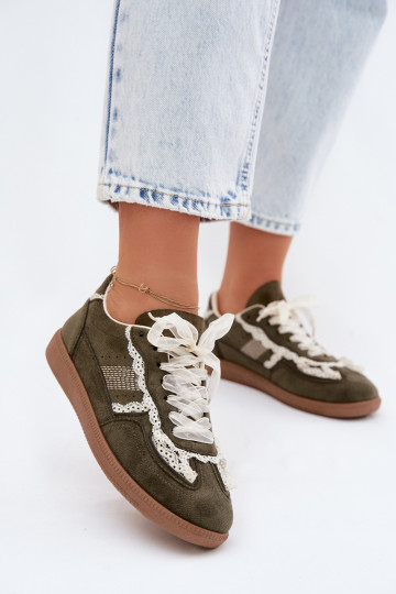 Zapatillas verdes para mujer con cordones Ilrene 2