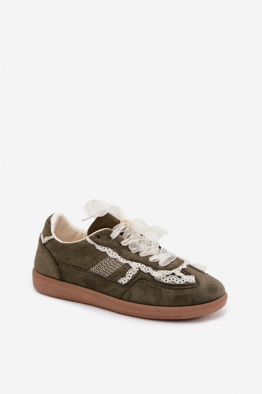 Zapatillas verdes para mujer con cordones Ilrene
