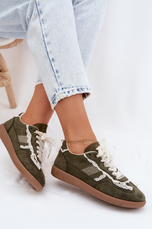 Zapatillas verdes para mujer con cordones Ilrene