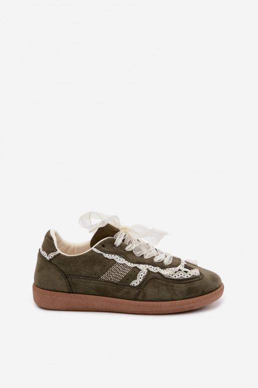 Zapatillas verdes para mujer con cordones Ilrene