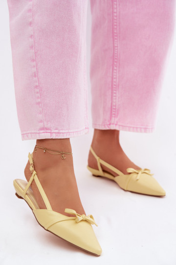 Sandalias amarillas para mujer de cuero sintético con tacón bajo Jelmera 2