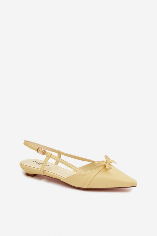 Sandalias amarillas para mujer de cuero sintético con tacón bajo Jelmera