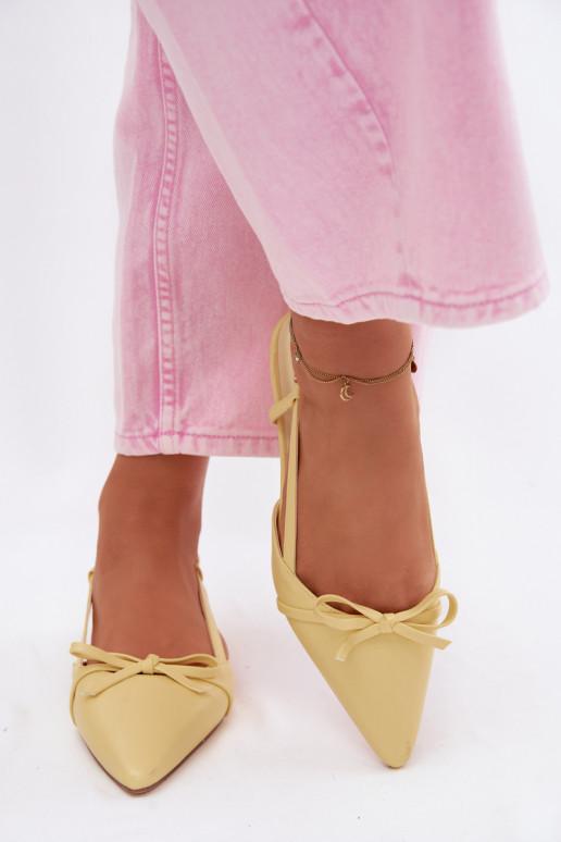 Sandalias amarillas para mujer de cuero sintético con tacón bajo Jelmera