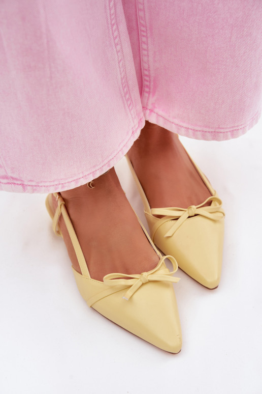 Sandalias amarillas para mujer de cuero sintético con tacón bajo Jelmera