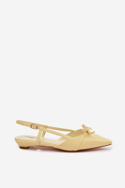Sandalias amarillas para mujer de cuero sintético con tacón bajo Jelmera