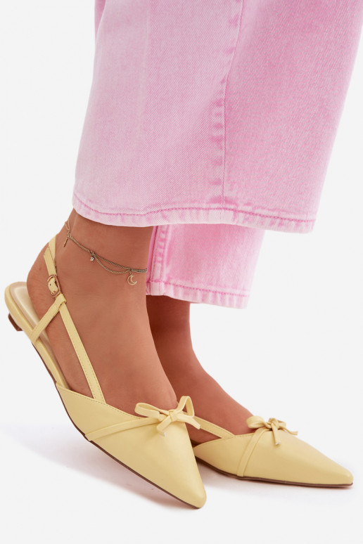 Sandalias amarillas para mujer de cuero sintético con tacón bajo Jelmera