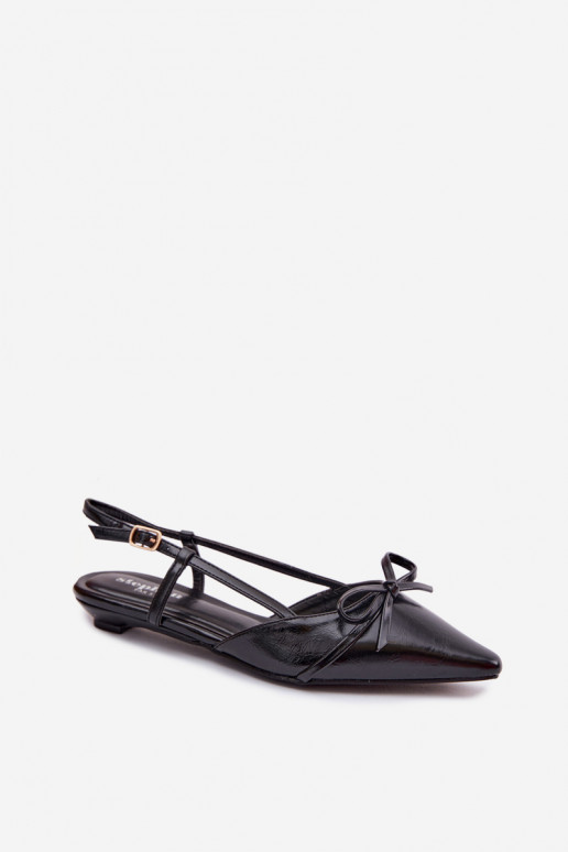Sandalias negras para mujer de cuero sintético con tacón bajo Jelmera
