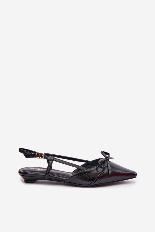 Sandalias negras para mujer de cuero sintético con tacón bajo Jelmera
