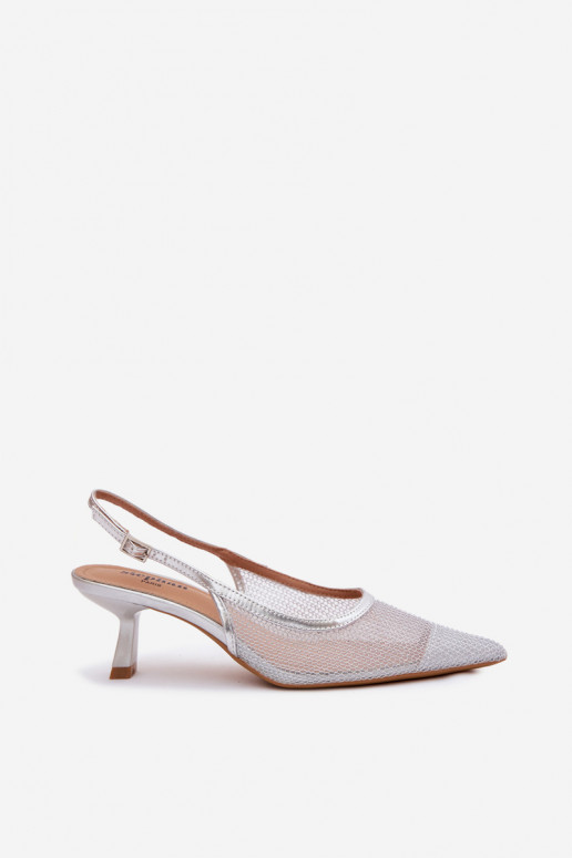 red sandalias Activado Smukłym Obcasie color plata Calora