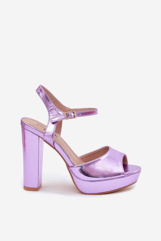Sandalias moradas de tacón alto Nelissey
