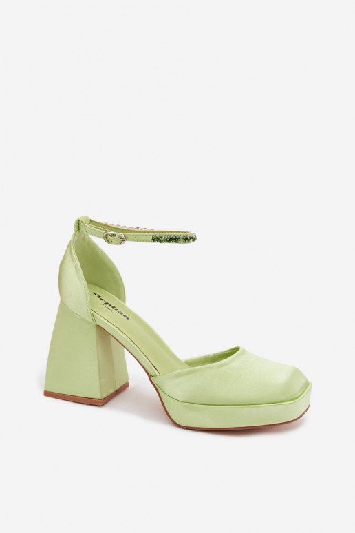 sandalias con taconesSatynoAym ENykończeniem color verde Calistae