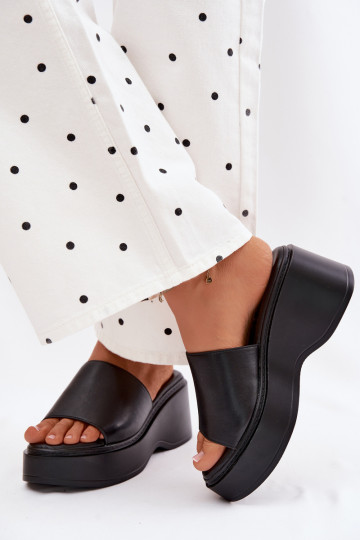 Chanclas de plataforma negras para mujer Virelia 2