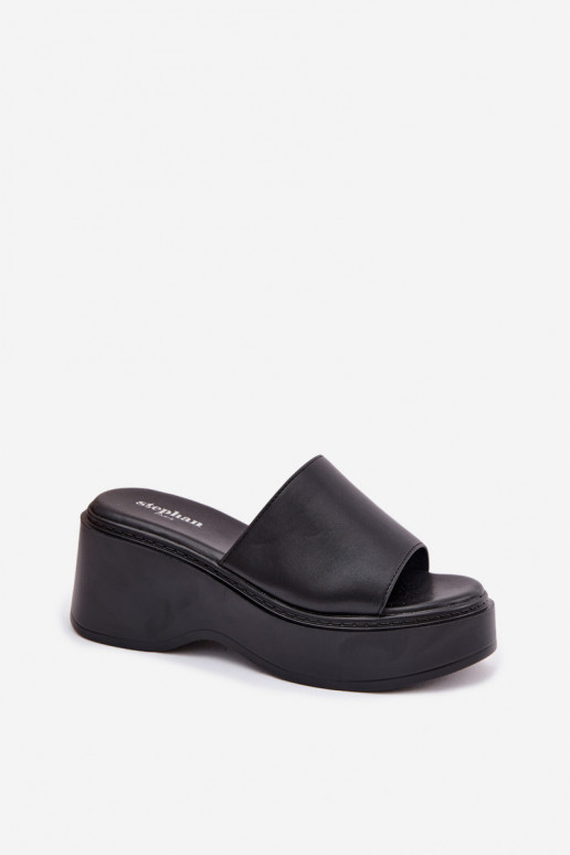 Chanclas de plataforma negras para mujer Virelia