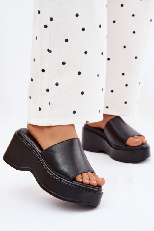 Chanclas de plataforma negras para mujer Virelia