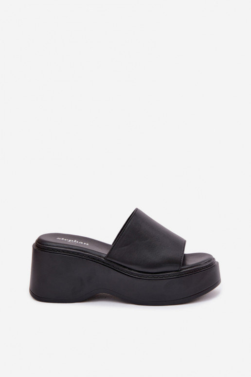 Chanclas de plataforma negras para mujer Virelia