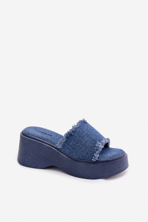 Chanclas de plataforma de mezclilla para mujer Virelia