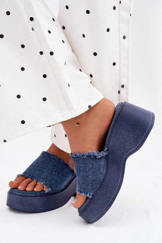 Chanclas de plataforma de mezclilla para mujer Virelia