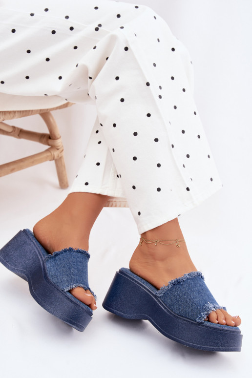 Chanclas de plataforma de mezclilla para mujer Virelia