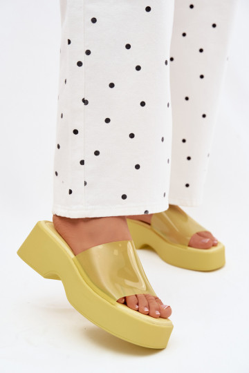Chanclas de plataforma amarillas con tiras transparentes Selestia 2