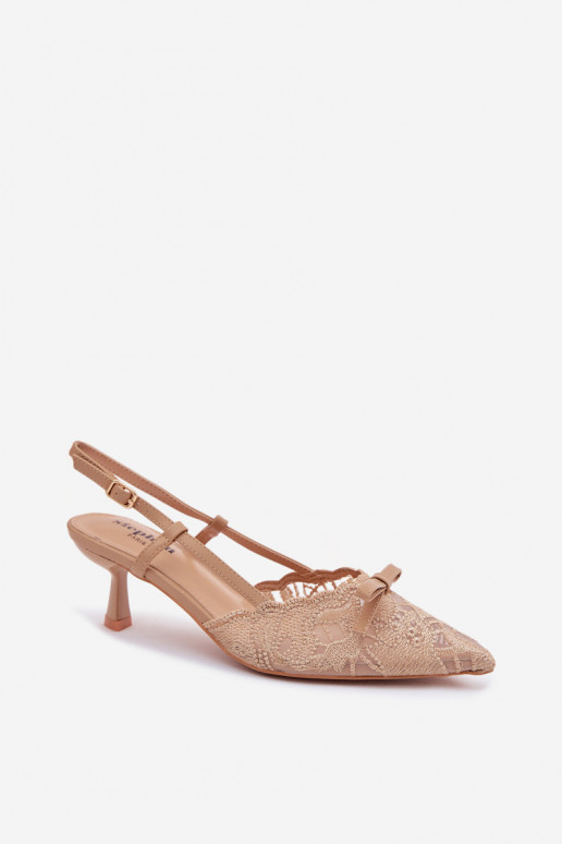 Sandalias con cordones Femenino Activado obcasie con cintas beige Tiene queribelle