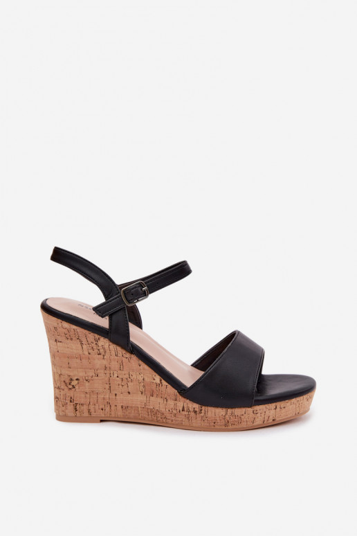 Sandalias de mujer con una plataforma de color negro Clarabella