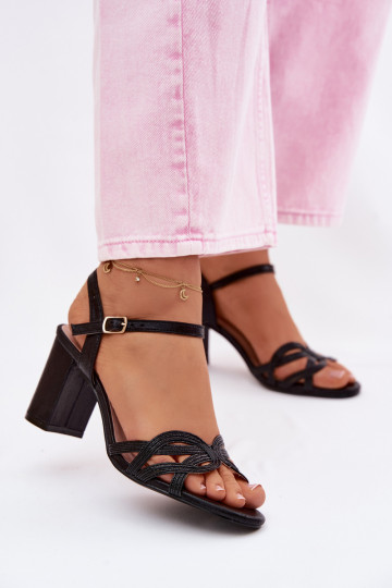 Sandalias negras de tacón alto para mujer Antonella 2