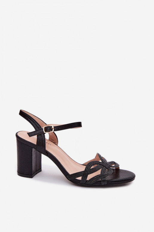 Sandalias negras de tacón alto para mujer Antonella