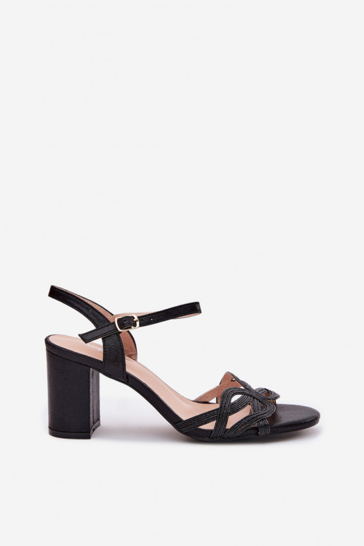 Sandalias negras de tacón alto para mujer Antonella