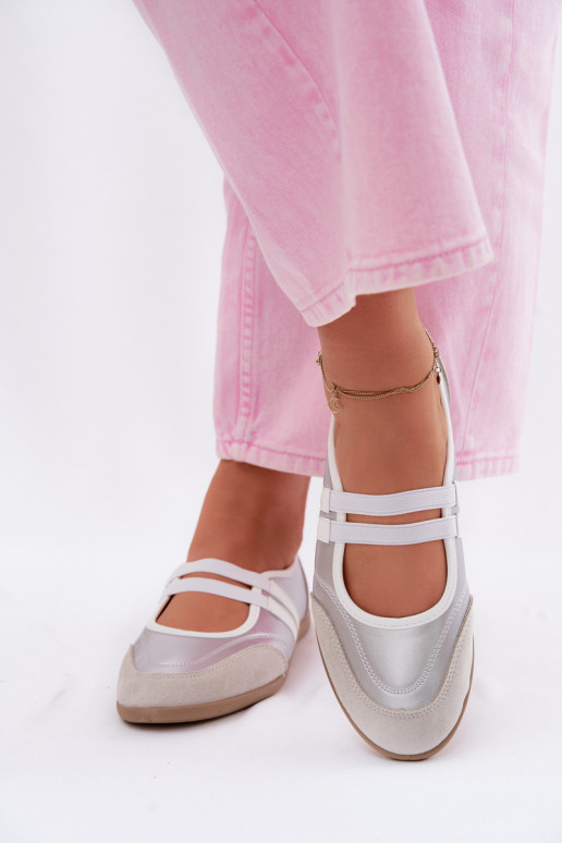 bailarinas Estilo deportivoElastycznymi Paskami color plata Donatella