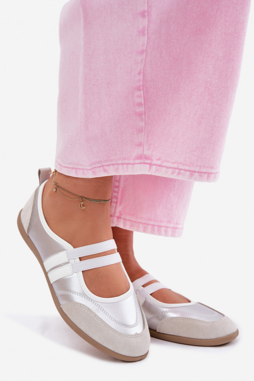 bailarinas Estilo deportivoElastycznymi Paskami color plata Donatella