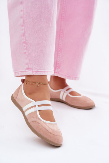 bailarinas Estilo deportivoElastycznymi Paskami color rosa Donatella 2