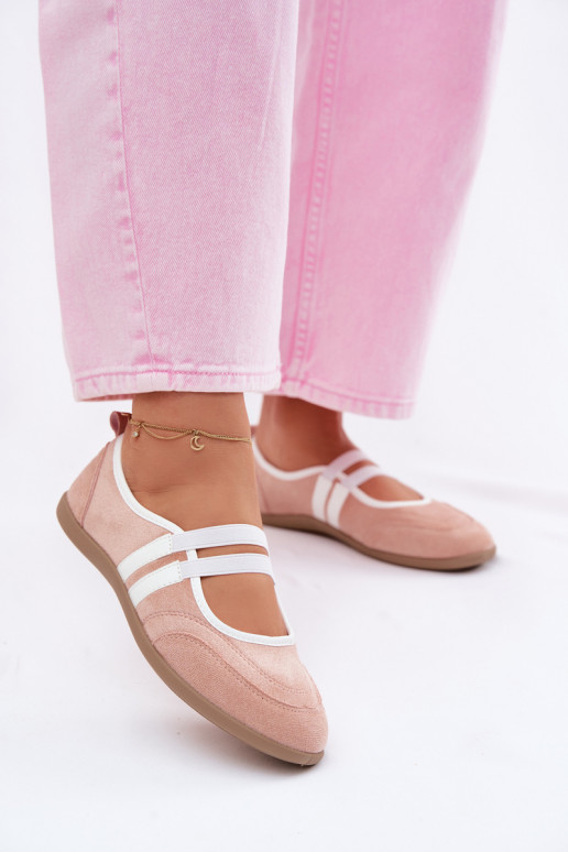 bailarinas Estilo deportivoElastycznymi Paskami color rosa Donatella