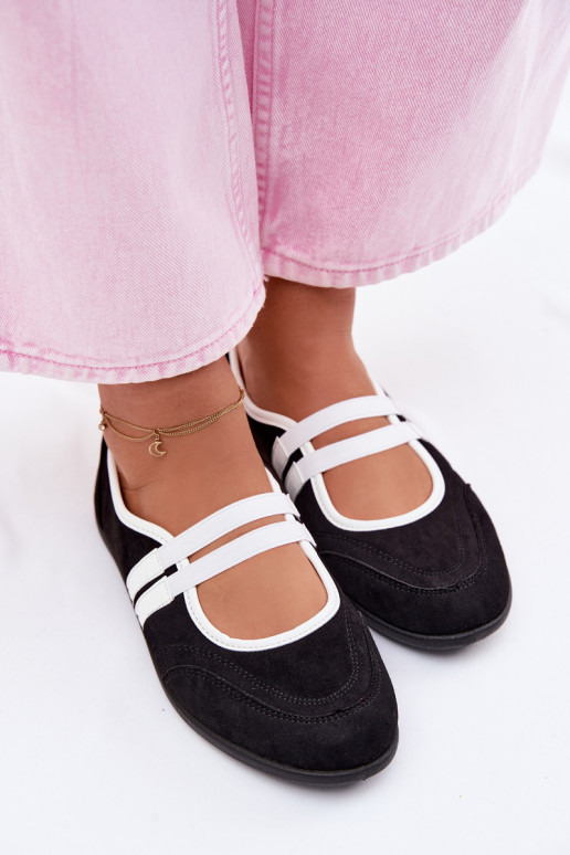 bailarinas Estilo deportivoElastycznymi Paskami de color negro Donatella