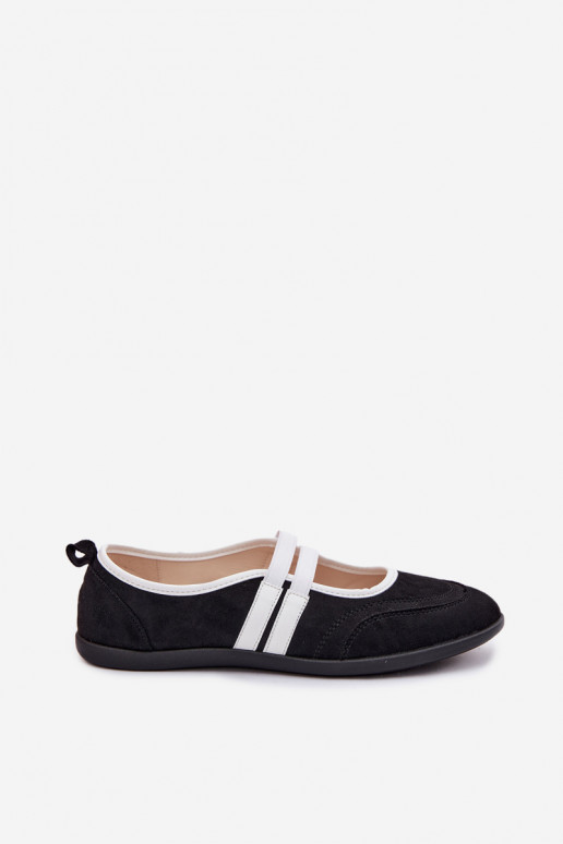 bailarinas Estilo deportivoElastycznymi Paskami de color negro Donatella