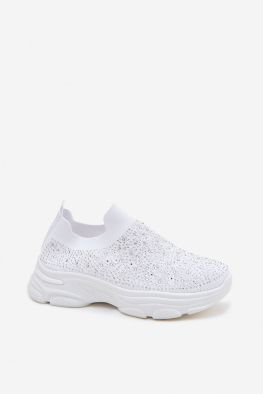 Zapatillas blancas para mujer sin cordones con decoración Melorae