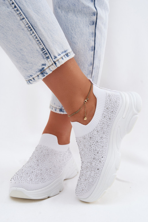 Zapatillas blancas para mujer sin cordones con decoración Melorae