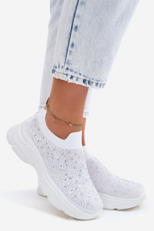 Zapatillas blancas para mujer sin cordones con decoración Melorae