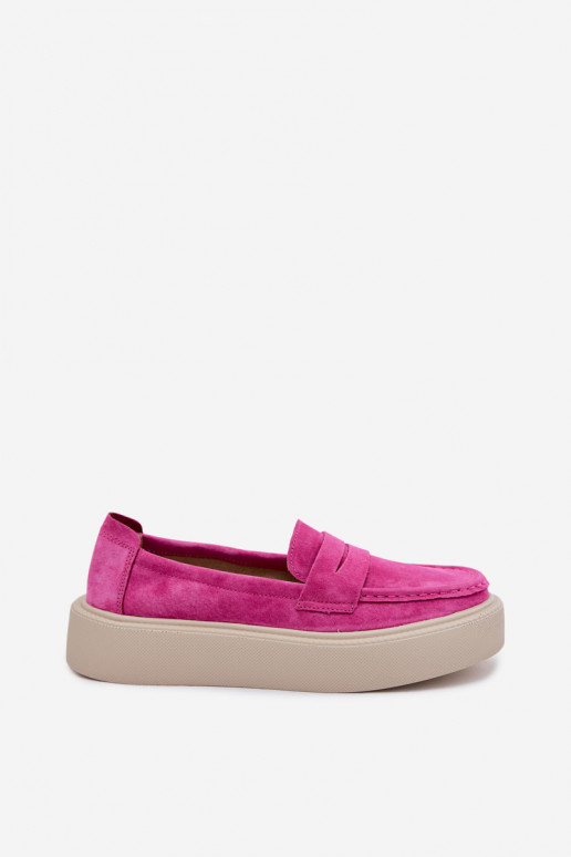 Mocasines de ante sintético rosa con plataforma Vinceza 79594