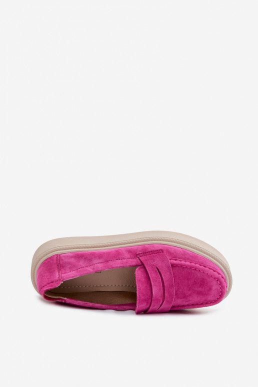 Mocasines de ante sintético rosa con plataforma Vinceza 79594