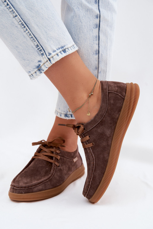 Zapatos de ante sintético marrones Vinceza 95391