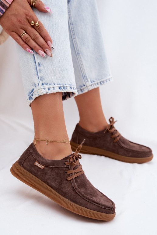 Zapatos de ante sintético marrones Vinceza 95391