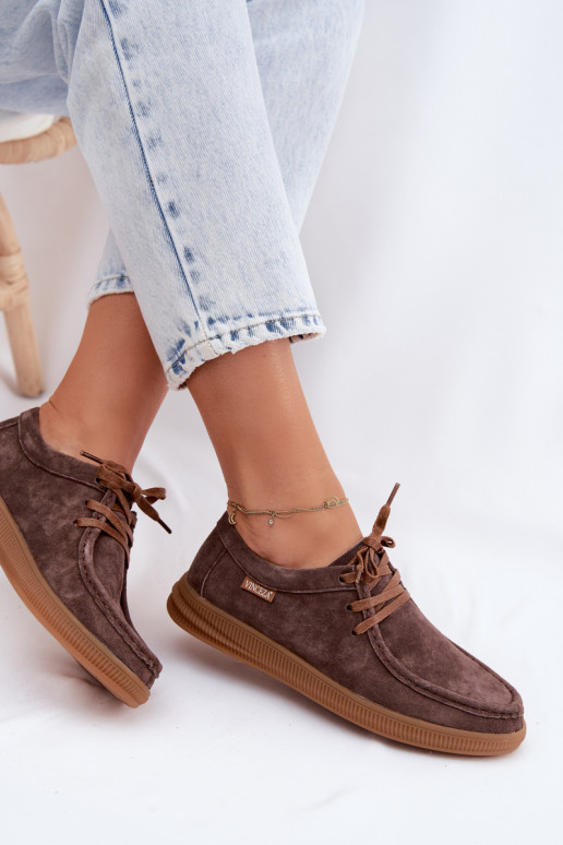 Zapatos de ante sintético marrones Vinceza 95391