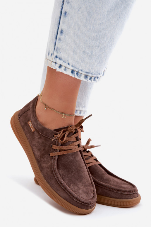Zapatos de ante sintético marrones Vinceza 95391
