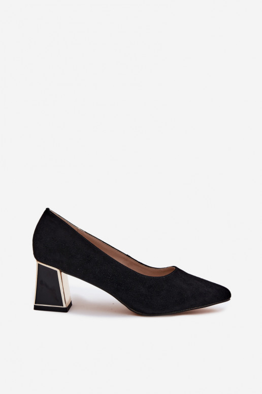 Zapatos de tacón de ante sintético negros Vinceza 66921