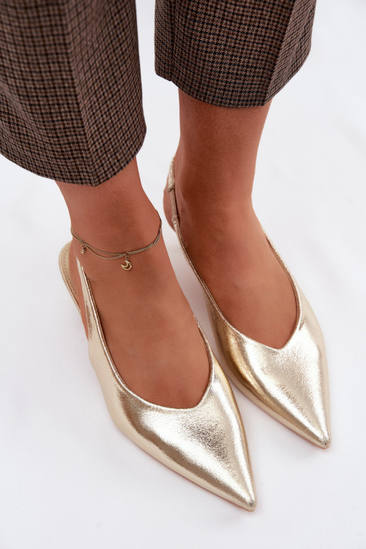 Sandalias de mujerImitacji Skóry con tacones color dorado Averelle