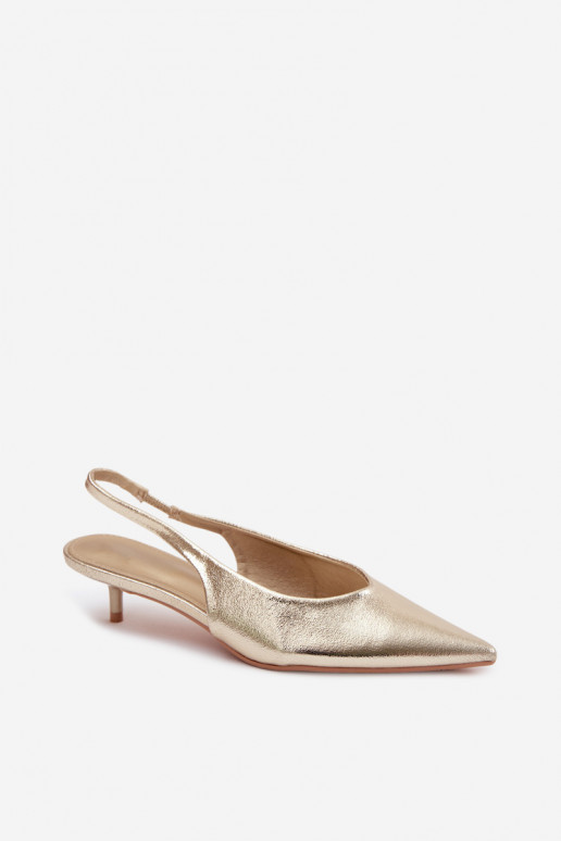 Sandalias de mujerImitacji Skóry con tacones color dorado Averelle