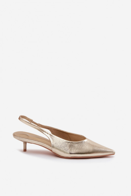 Sandalias de mujerImitacji Skóry con tacones color dorado Averelle