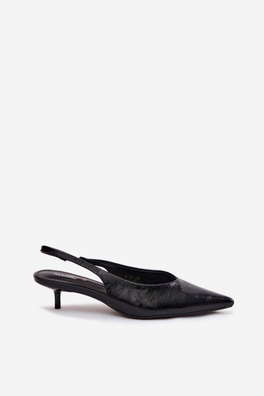 Sandalias negras lacadas con tacones de cuero sintético Averelle