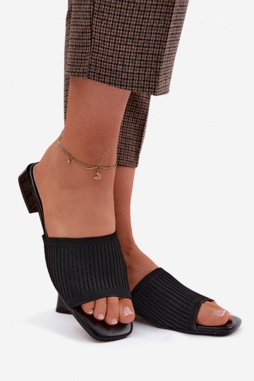  zapatillas de mujer con tacones anchos de color negro Belissea